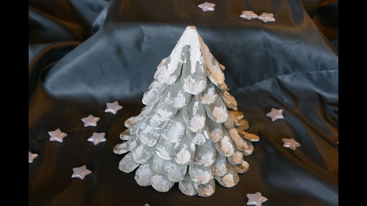 Tannenbaum / christmas tree basteln aus Eierschachteln - einfach