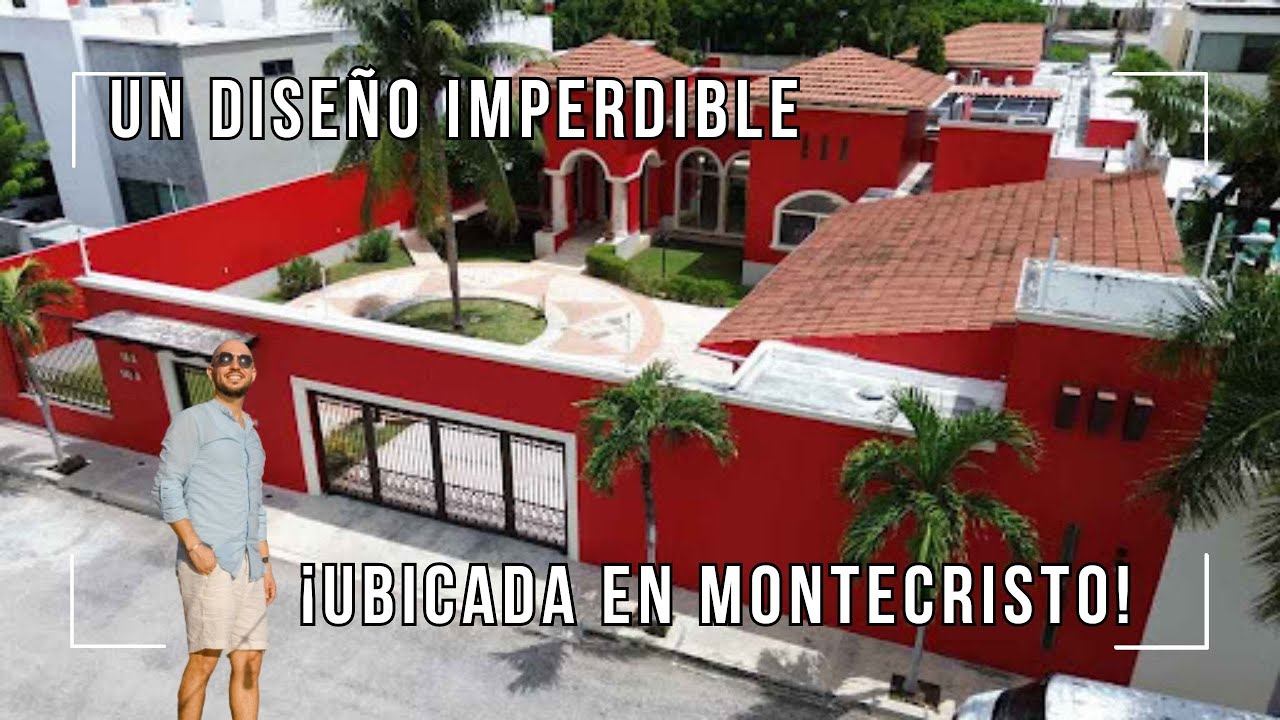 Casa en Montecristo, Mérida –en una planta, 670 m² de construcción y 1,250 m² de terreno