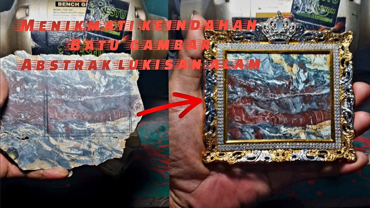 Processing stone into rings ‼️. Batu gambar abstrak lukisan alam🤩