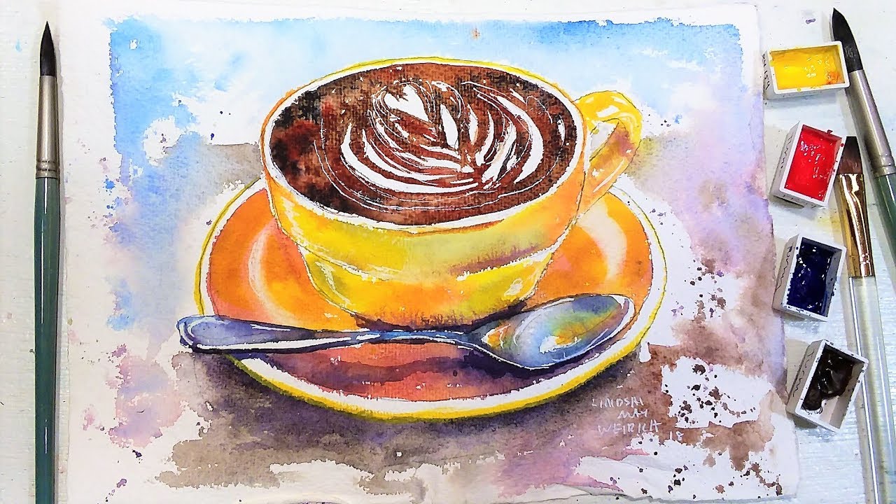 Yellow Coffee Mug Loose Style Watercolor Tutorial (Beginner friendly!)