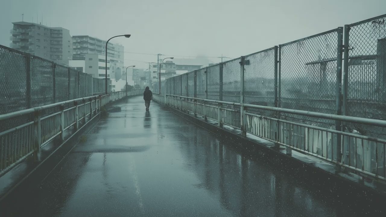 Footsteps on Wet Concrete | Riverside Overpass at Night