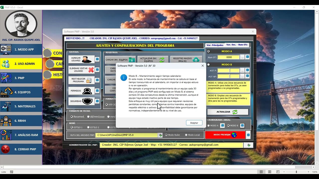 ¿Cuál es diferencia entre los modos de programación del cronograma anual en el PMP?