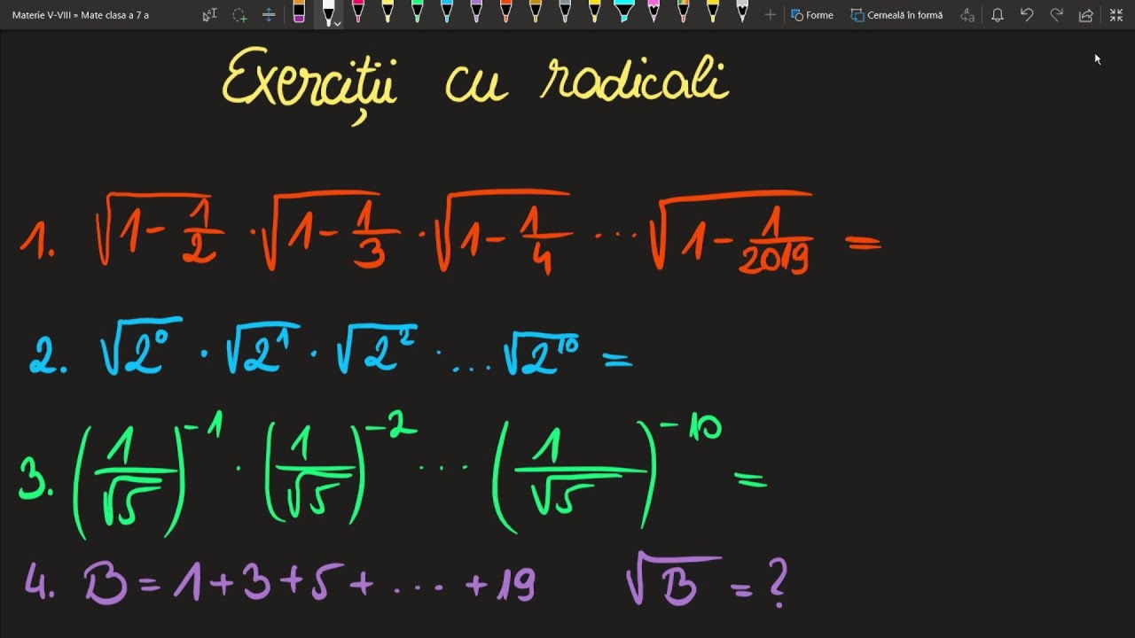 Exercitii cu radicali clasa a 7 a Exercitii Formule Teorie operatii cu radicali inmultire module