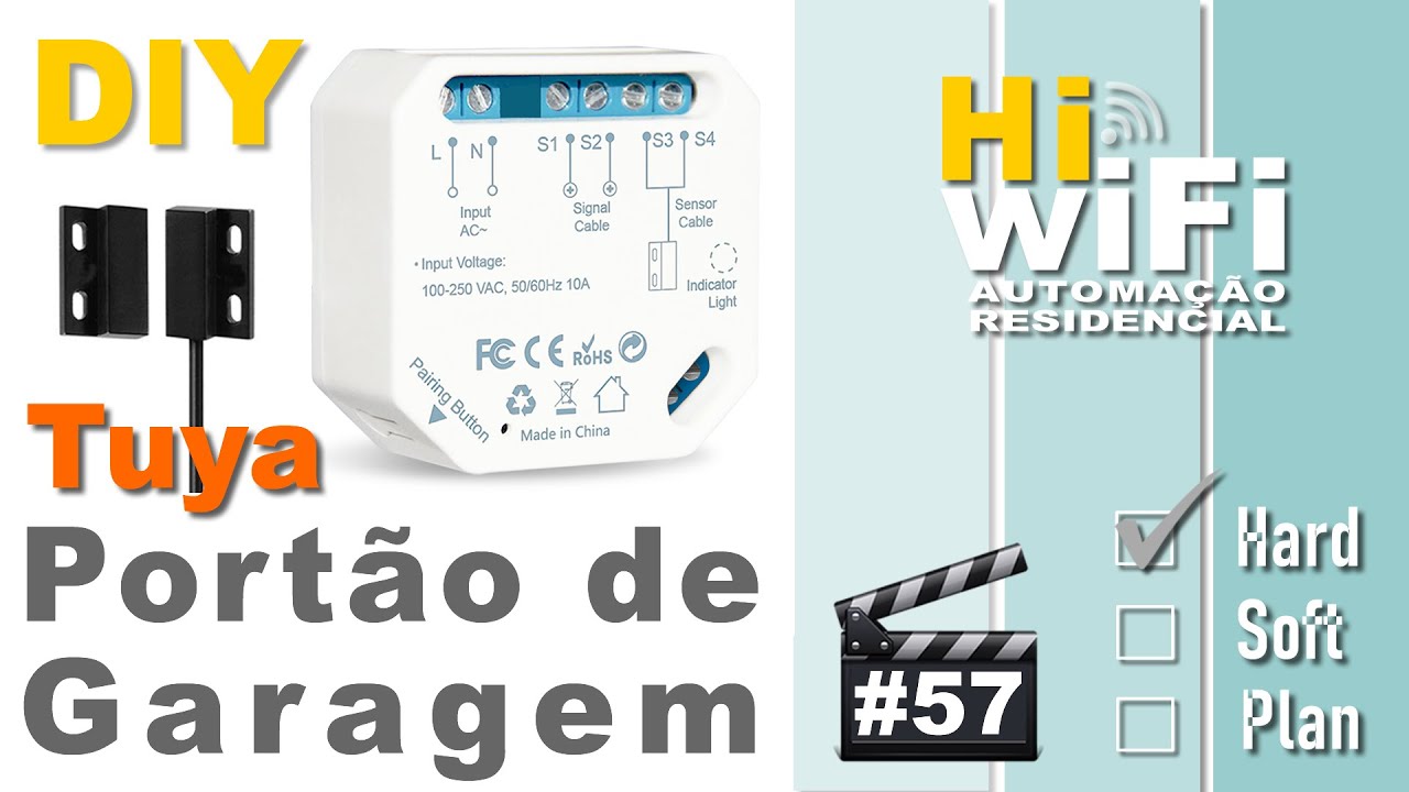 Comando de Portão de Garagem e Sensor de Abertura integrado DIY Tuya WiFi - Automação Residencial 57