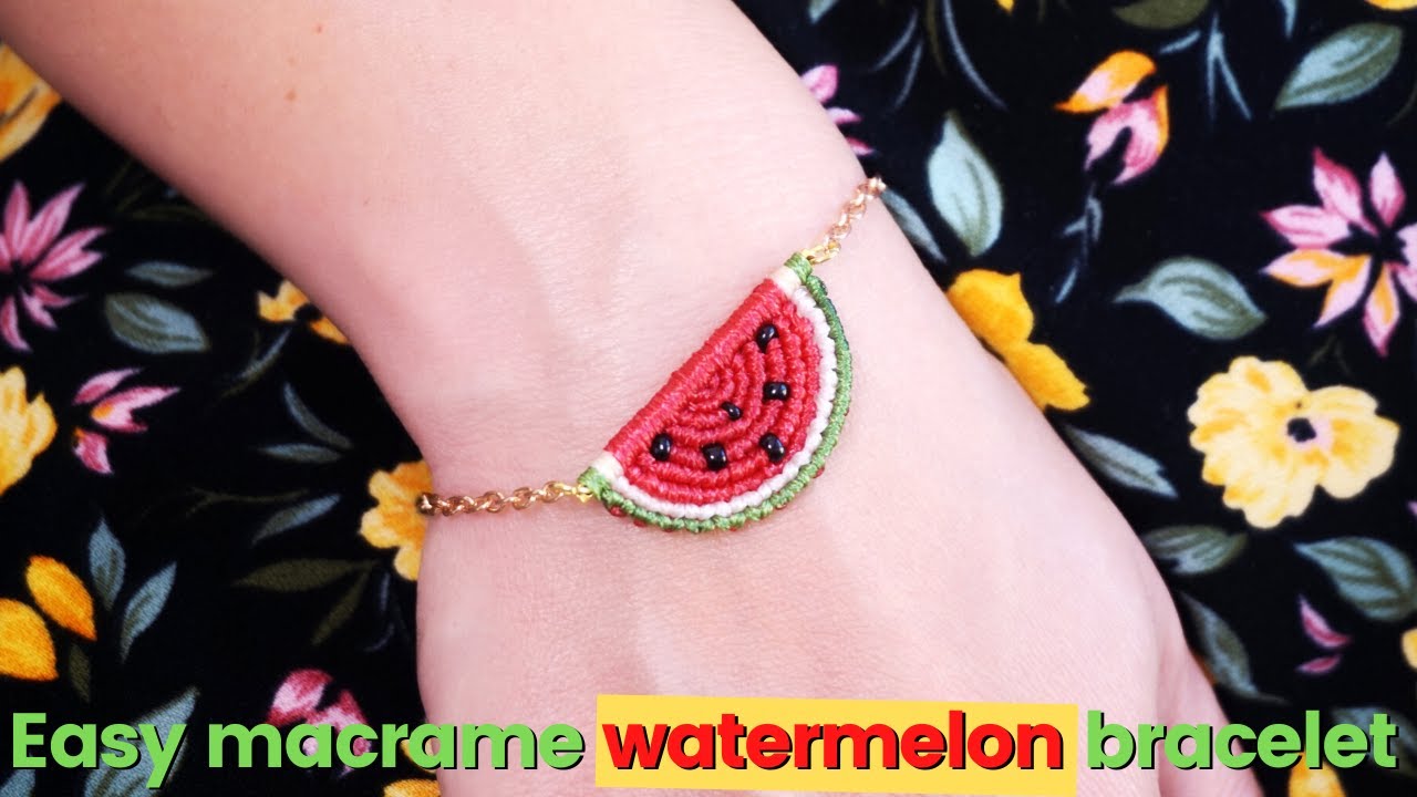 Summery Macrame Watermelon Bracelet: DIY Step-by-Step