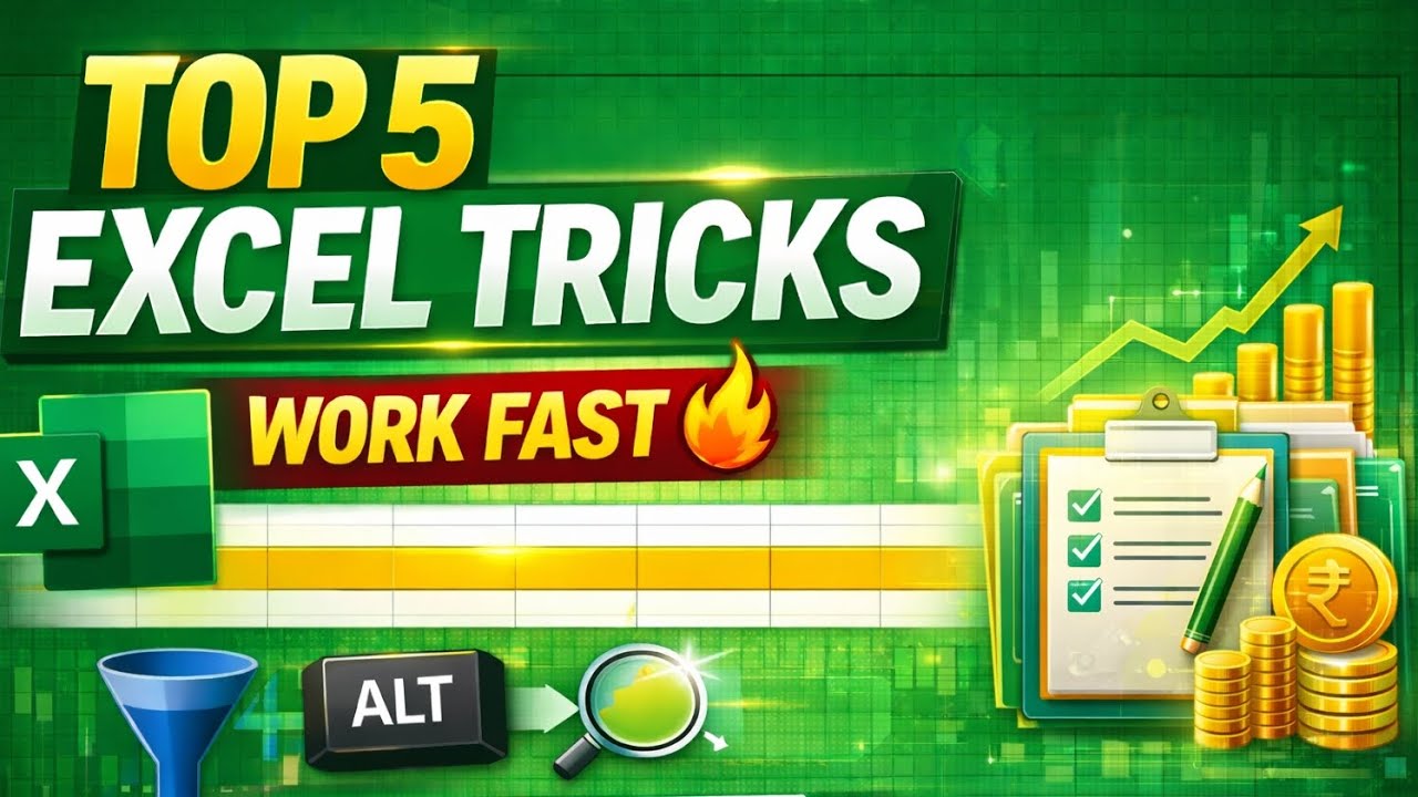 Excel Top 5 Smart Tricks | Excel Tips & Shortcuts for Office Work in Hindi