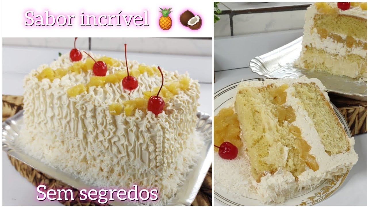 ESTILO CONFEITARIA FAMOSA / UM DOS MAIS PEDIDOS/  ABACAXI COM COCO/  RECEITA COMPLETA 🍍🥥
