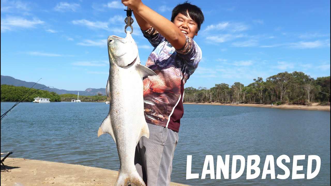 Land based Fishing in Queensland, Australia - Big Blue Salmon!!