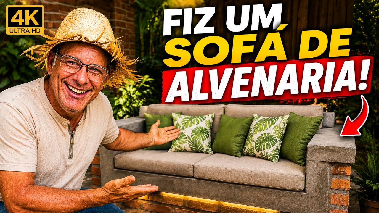 como fazer um sofá de alvenaria
