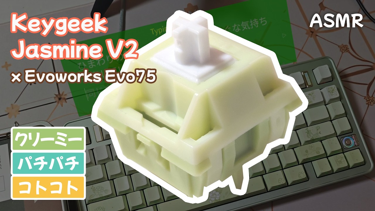 【ASMR】Keygeek Jasmine V2 Switch タイピング打鍵音 | Evoworks Evo75