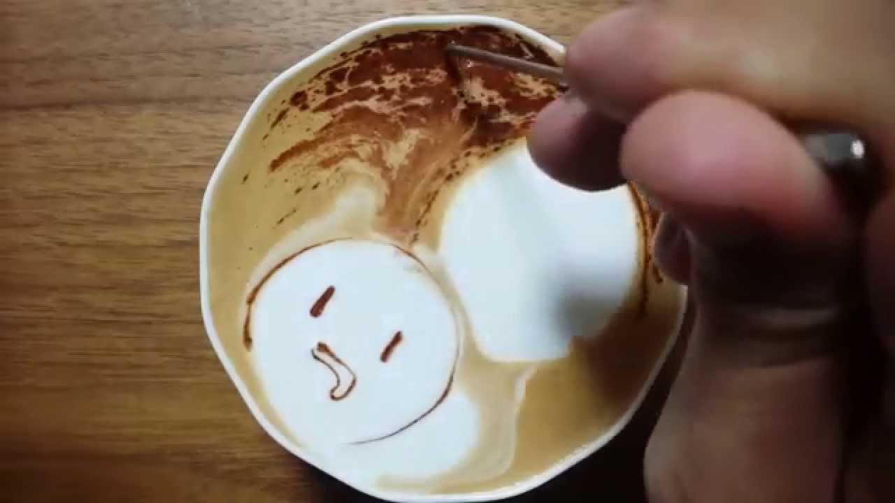 本日の暇カプチーノ、『まふまふさん』。 ラテアート Latteart