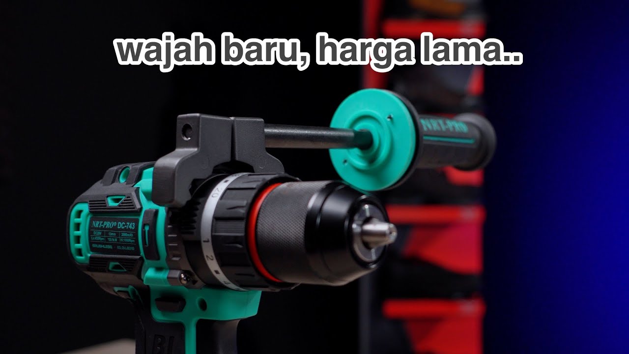upgrade signifikan dgn torsi 100Nm - NRT PRO DC-743 CORDLESS BRUSHLESS HAMMER DRILL 20V
