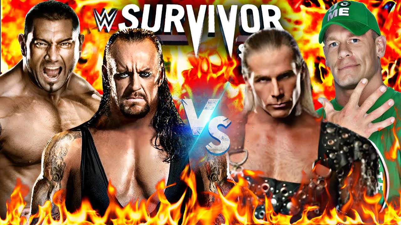 John Cena and Shawn Michaels vs Undertaker and Batista Elimination Tag Team Match in WWE 2k25