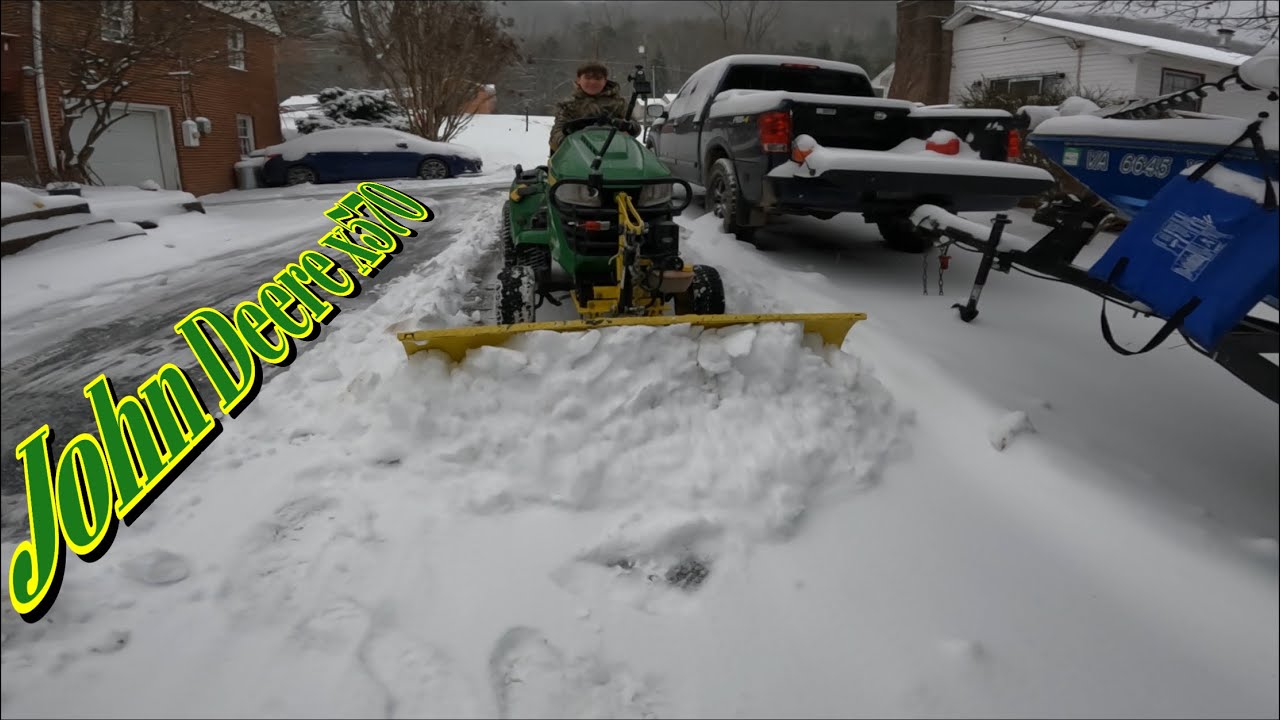 Plowing my Neighbors out in a blizzard | John Deere x570
