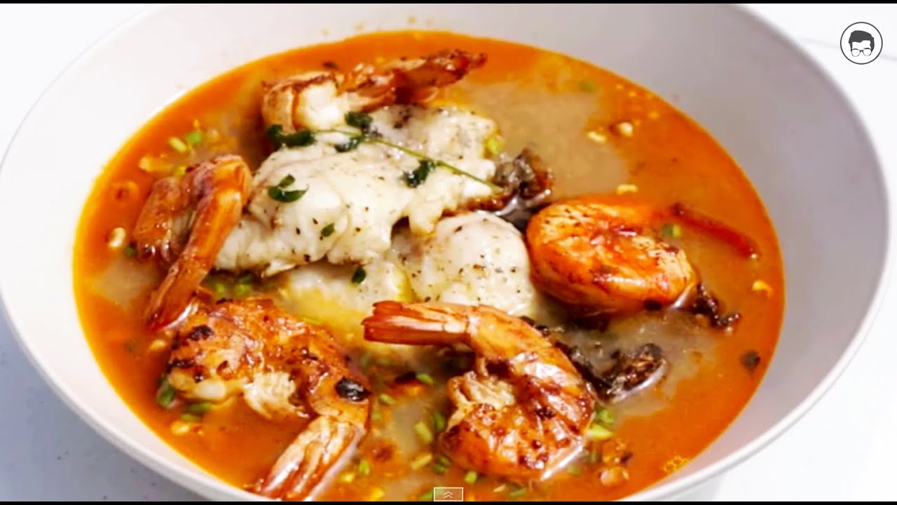 Seared Tilapia, Prawns, Seafood Broth (MARKET COOKING)