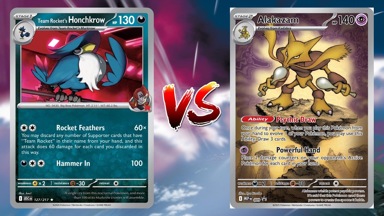 Pokemon TCG Live Team Rocket's Honchkrow VS Alakazam Dudunsparce!!