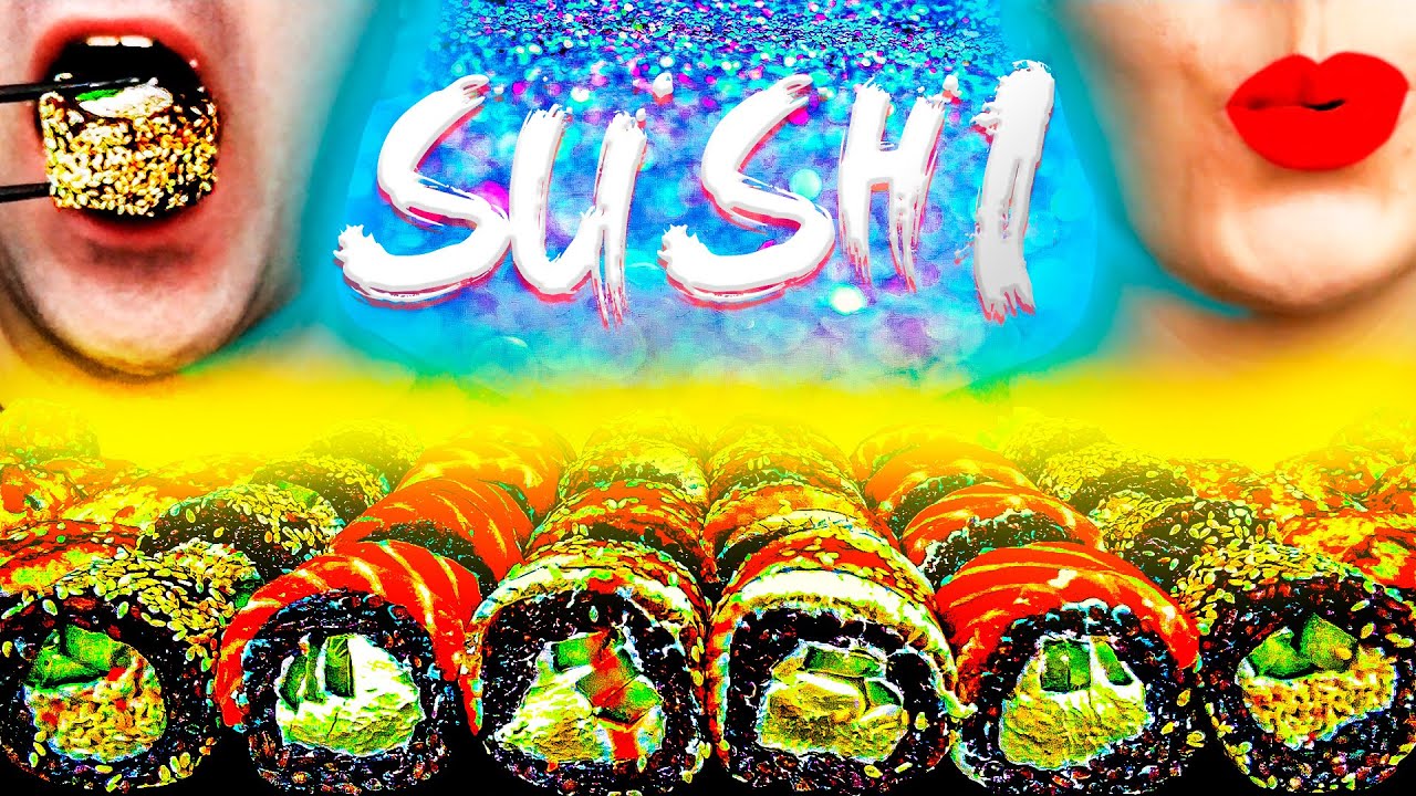 AWESOME SUSHI ASMR 🍣 california, philadelphia roll with unagi and salmon, baked rolls