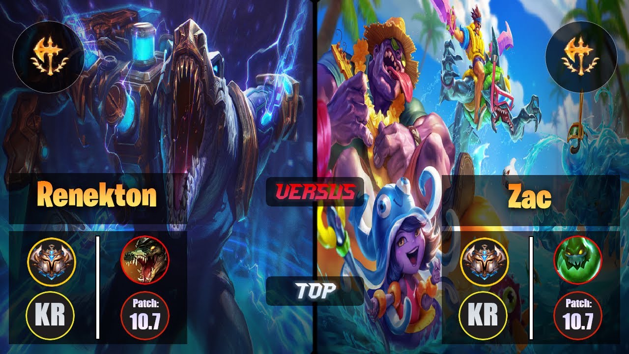 Challenger RENEKTON [Conqueror] (Top) VS  ZAC - Challenger KR Patch 10.7