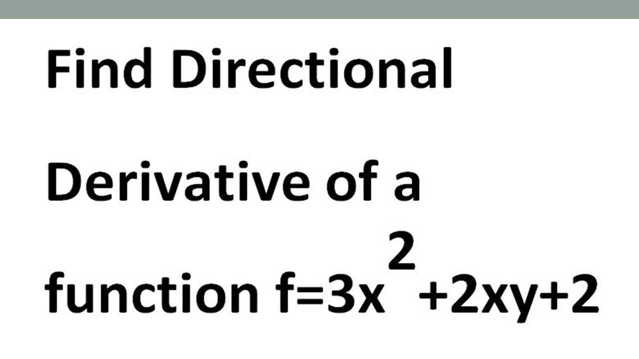 Directional Derivative in tamil(தமிழ்)-Vector Calculus