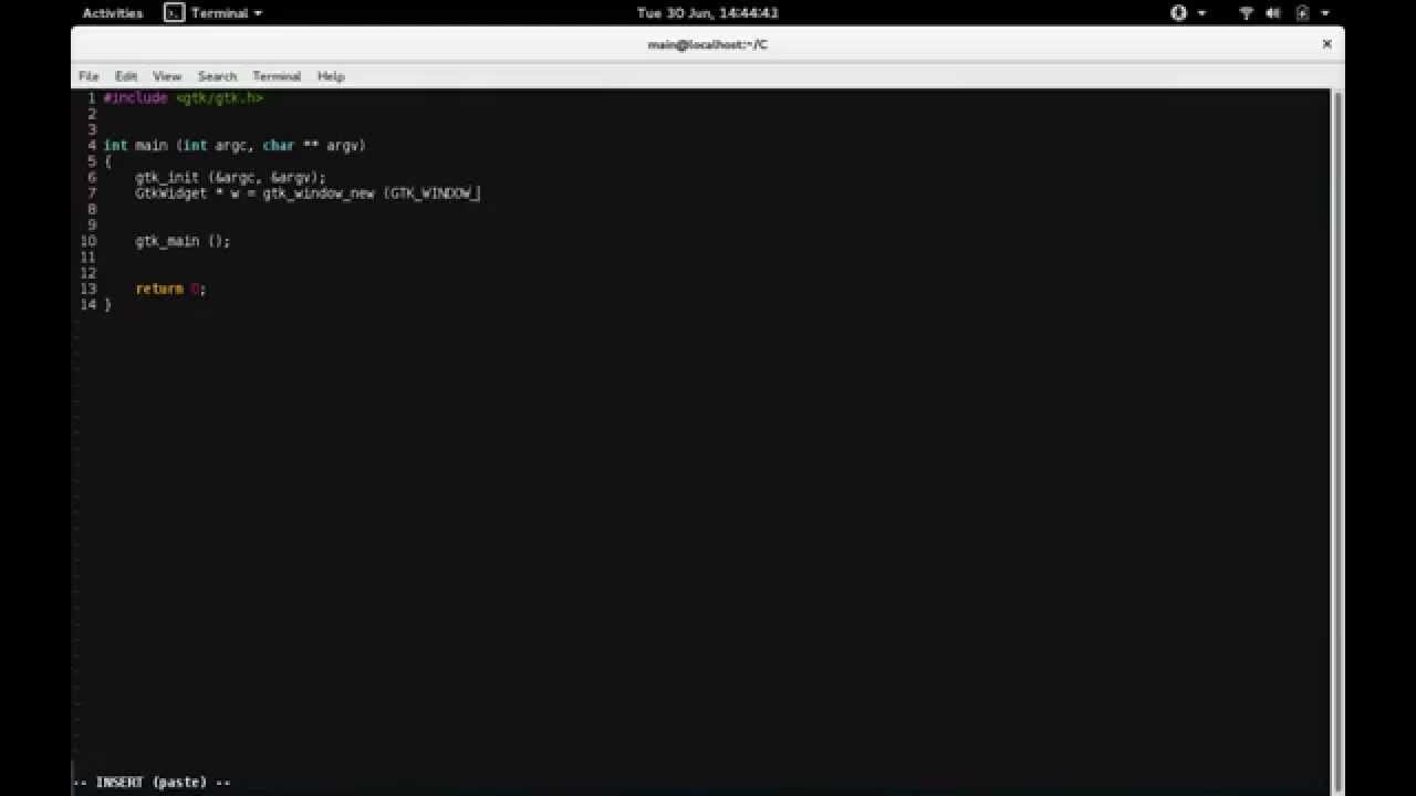 Gtk+ 3 Tutorial Hello world C Programming Linux