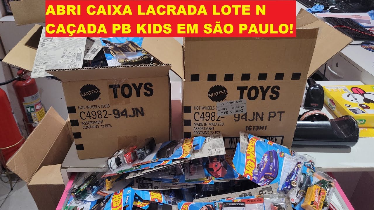ABRI CAIXA LACRADA LOTE N DA HOT WHEELS! ACHAMOS SUPER T-HUNT PORSCHE 935? CARRO RAROS DO LOTE!