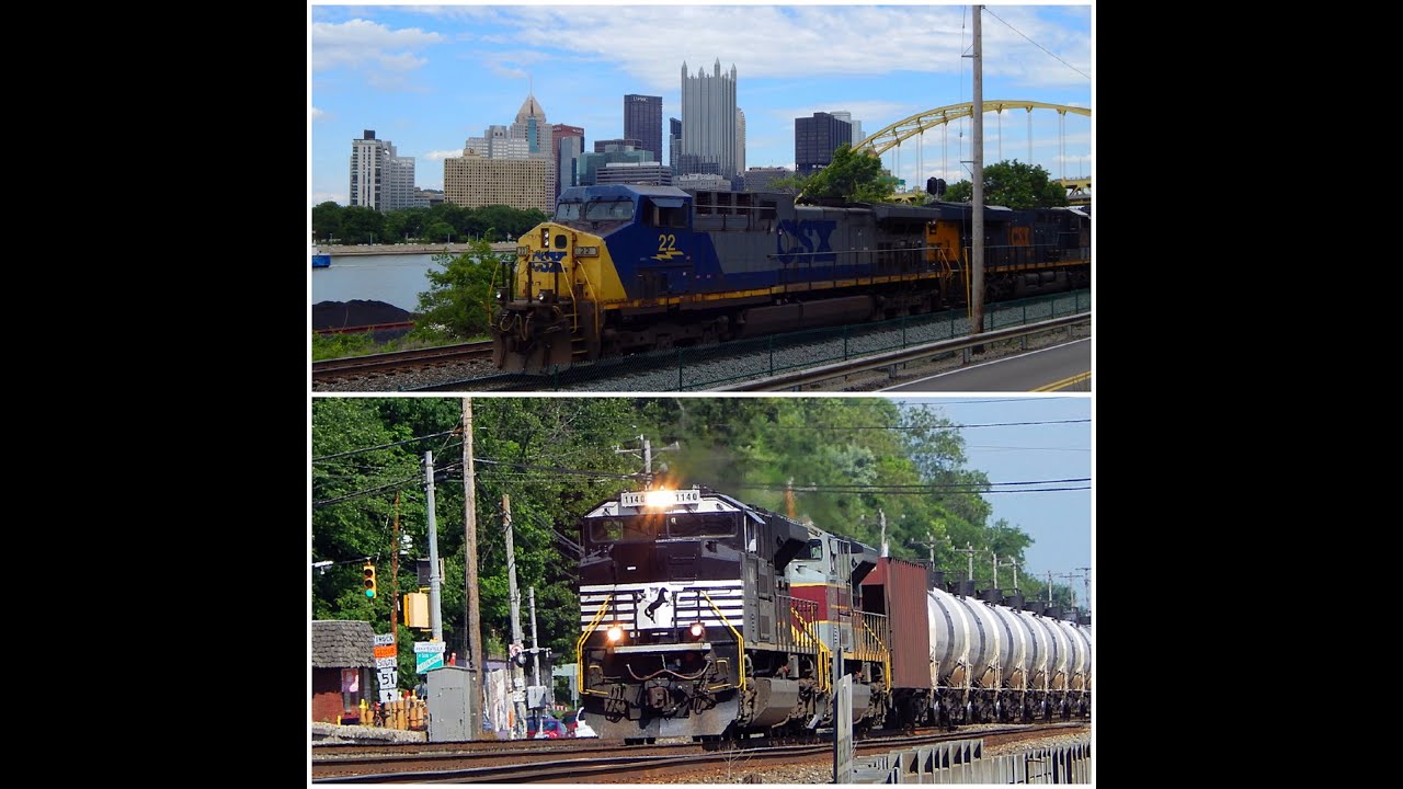 Railfanning Pittsburgh Area NS And CSX (HD)