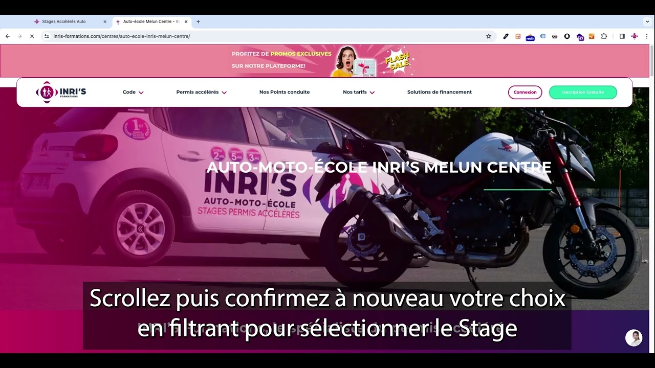 Tutoriel INRI'S Connect - Comment r&eacute;server un stage acc&eacute;l&eacute;r&eacute; ?