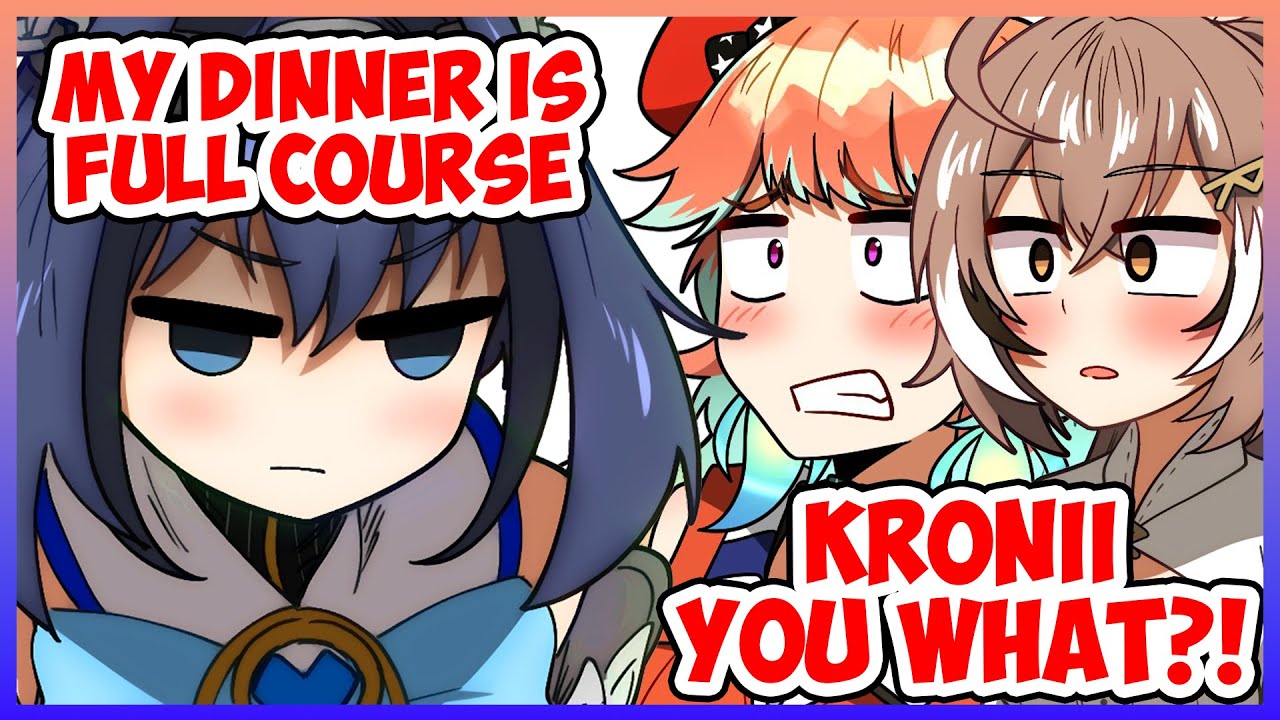 Kronii surprised Mumei and Kiara with her dinner habit【Kronii/HololiveEN】