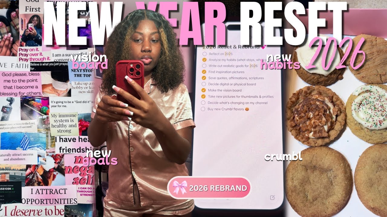 my 2026 NEW YEAR RESET ROUTINE: vision board,rebranding,new habits,