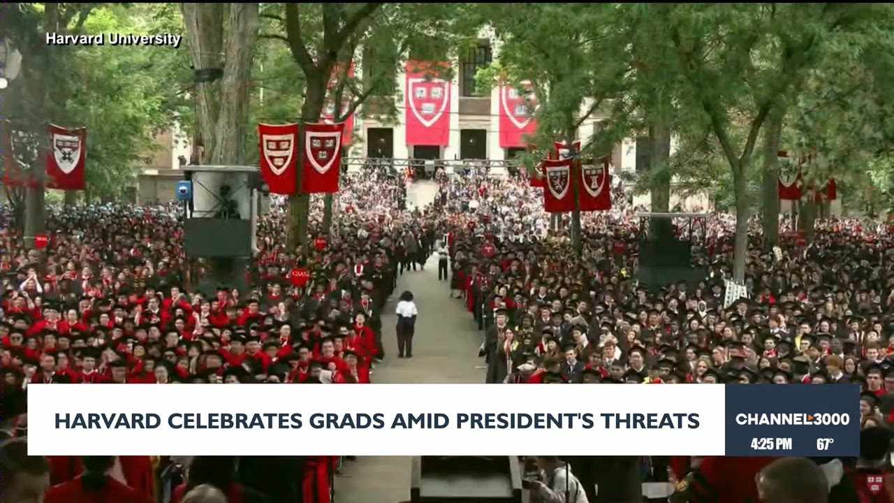 Harvard celebrates graduates amid president's threats