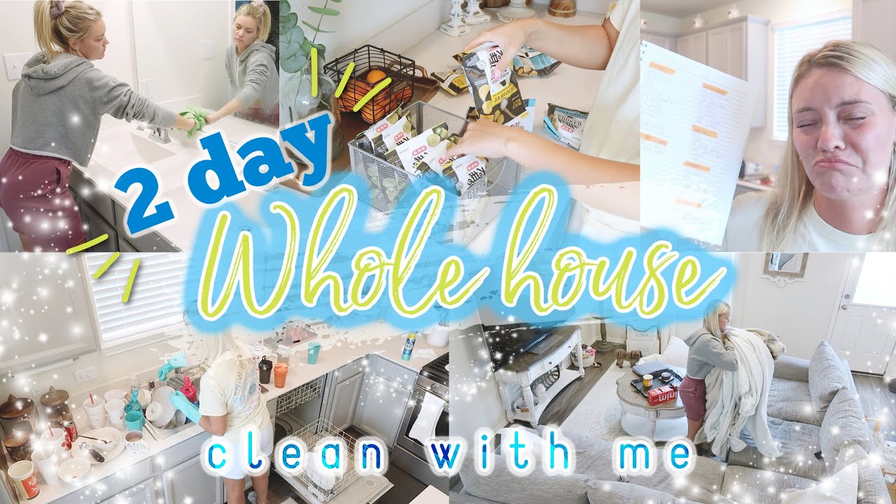 WHOLE HOUSE CLEAN WITH ME-HUGE CLEANING LIST-CLEANING MOTIVATION