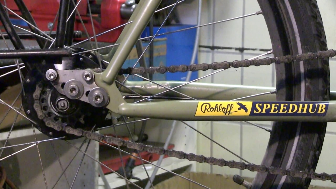 Die Rohloff Getriebenabe. Kurzbeschreibung und Kette spannen.