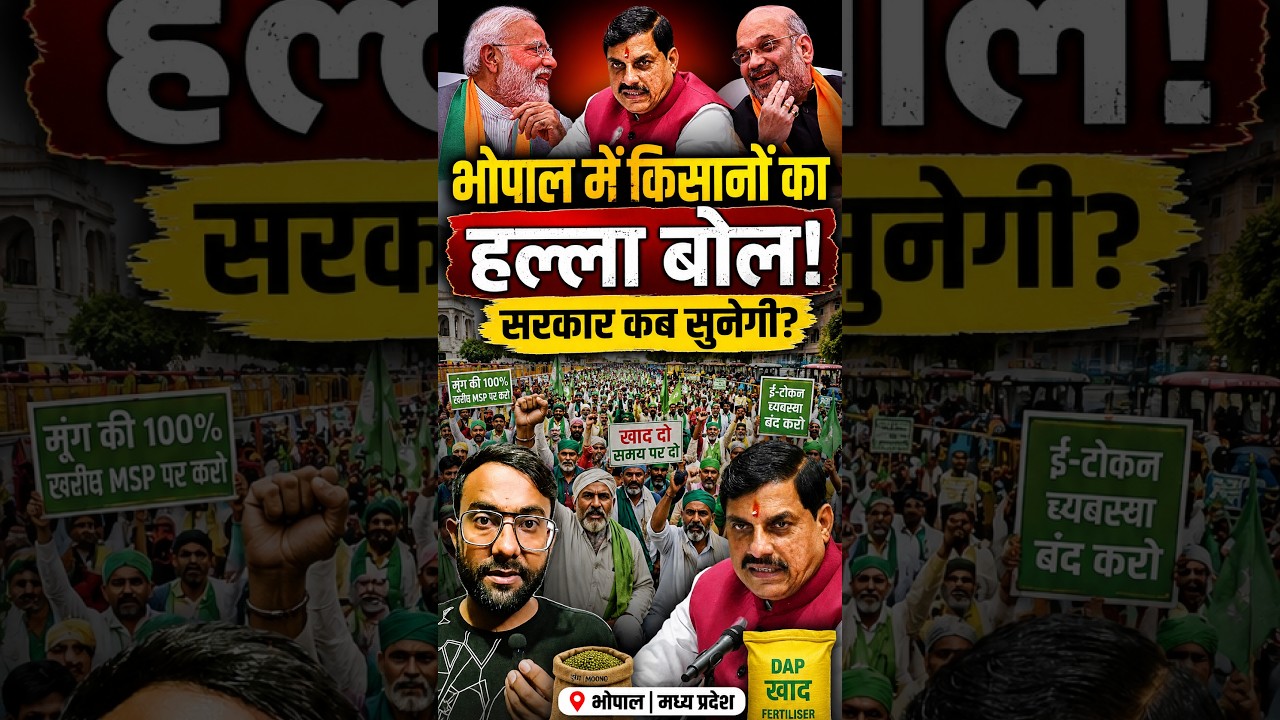 🔥 भोपाल में किसानों का हल्ला बोल! MSP पर 100% मूंग खरीद की मांग, सरकार कब सुनेगी? #kisanandolan