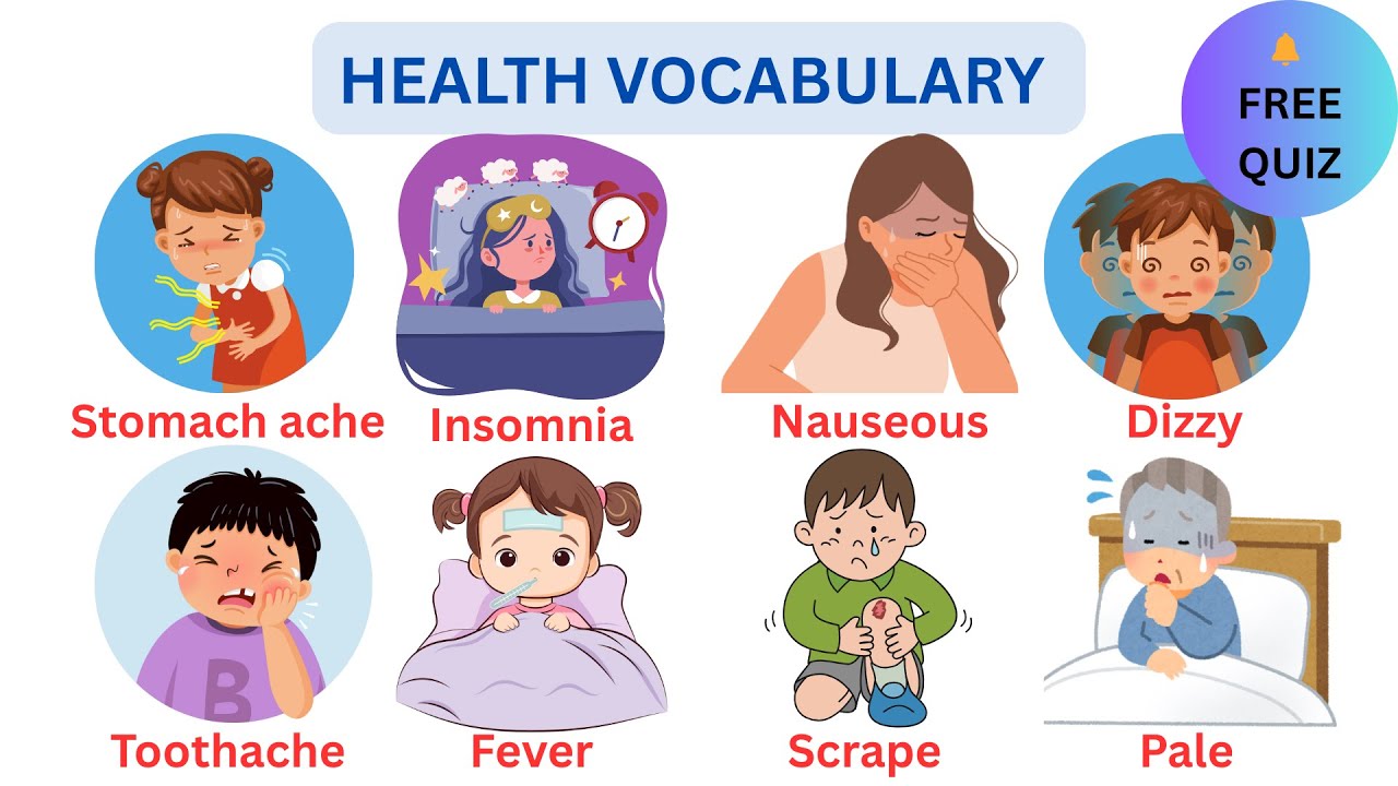 Health problems vocabulary + FREE QUIZ | Health Problems in English | Learn and Practice