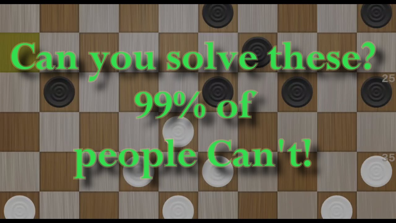 International Checkers Quiz - 99% people can't solve these!