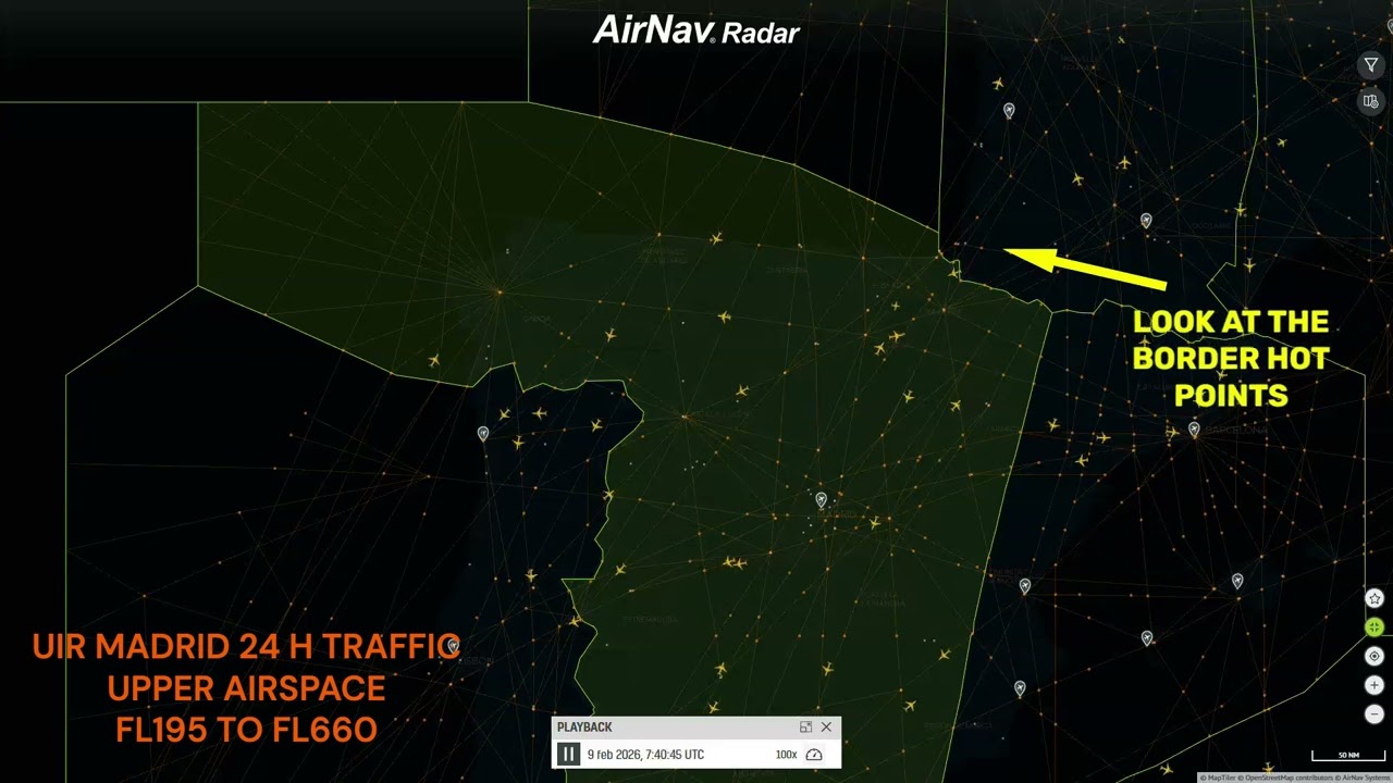 Madrid UIR 24H - Sectors and routes