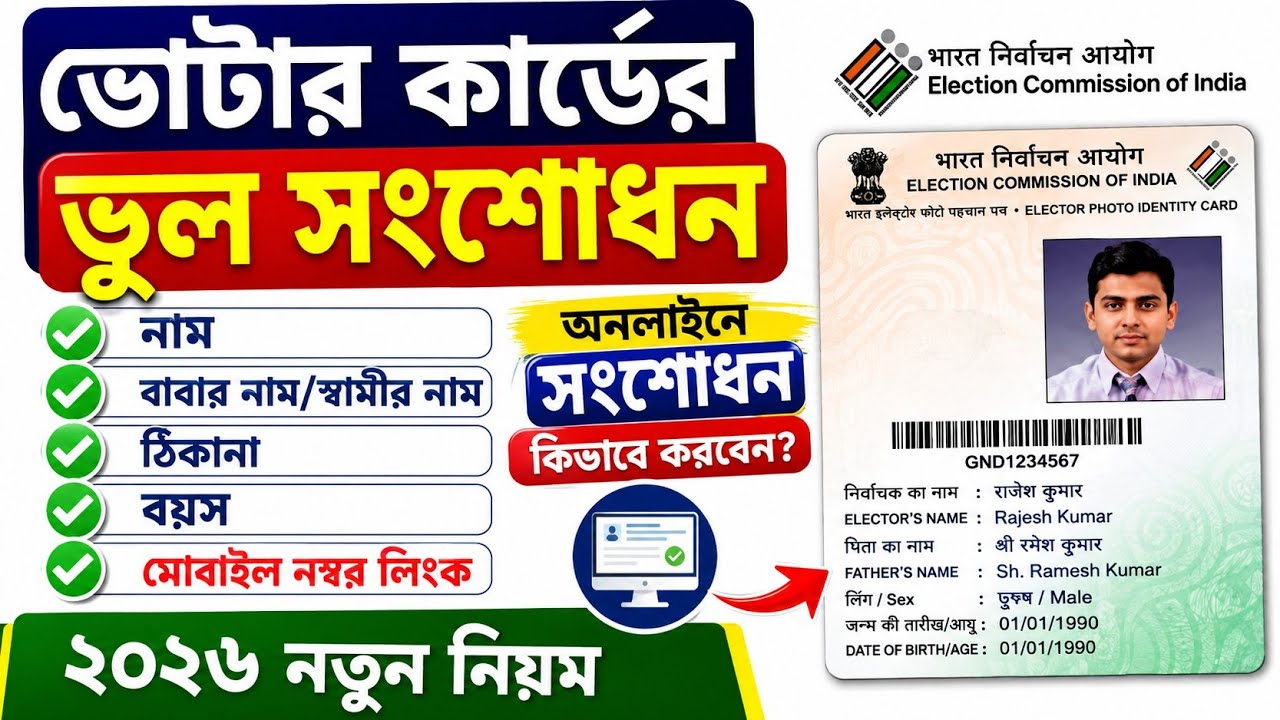 Voter Card Correction Online 2026 || Voter Card Name Correction Online || Voter Card Photo Change 