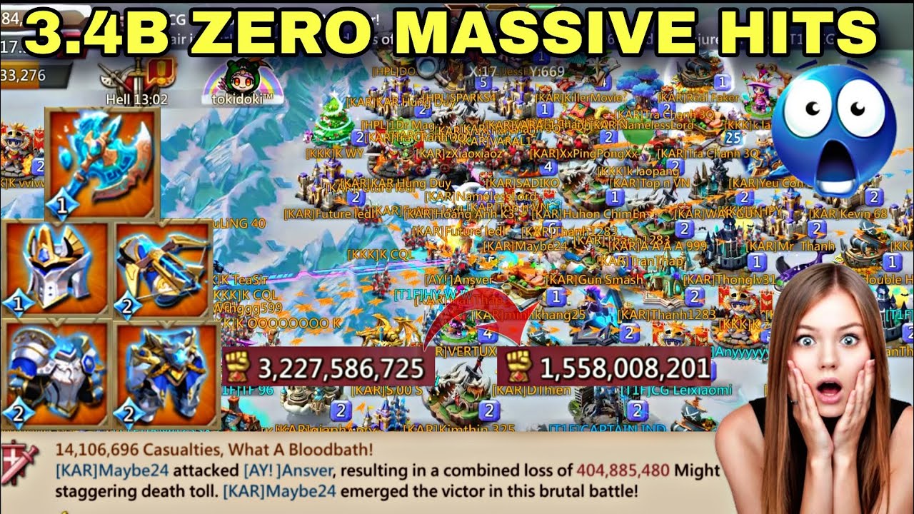 Lords Mobile - 400+ MIGHT ZERO 3.4B PLAYER IN 20MIN #lordsmobile 