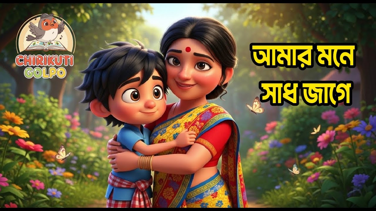 আমার মনে সাধ জাগে মা | Amar Mone Sadh Jage Ma | 3D Cartoon Bangla Rhymes