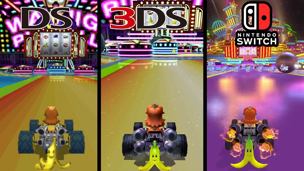 Waluigi Pinball - Mario Kart DS vs. Mario Kart 7 (3DS) vs. Mario Kart 8 Deluxe (Switch)