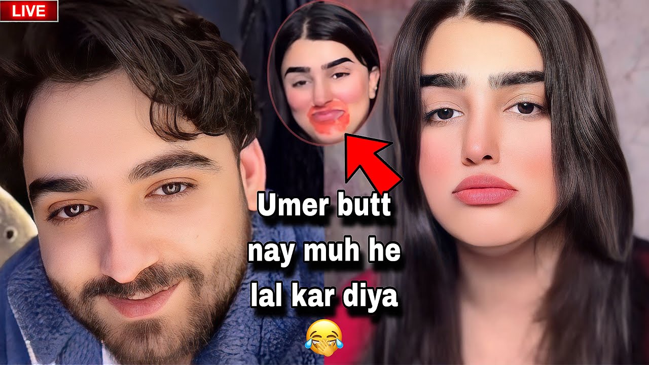 Umer butt vs Abeera live on TikTok punishment Umer nay muh he Lal kar diya #umerbutttiktok 