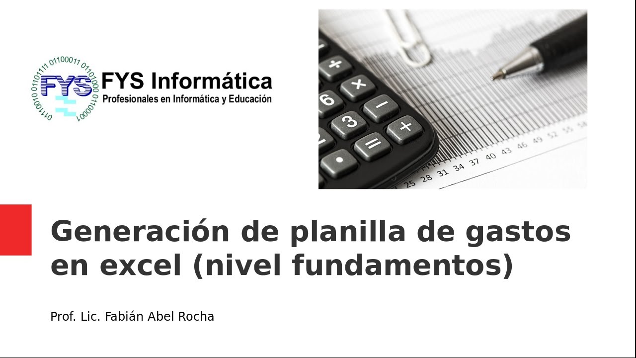 Excel -  Planilla de gastos &ndash; Introducci&oacute;n  1/4