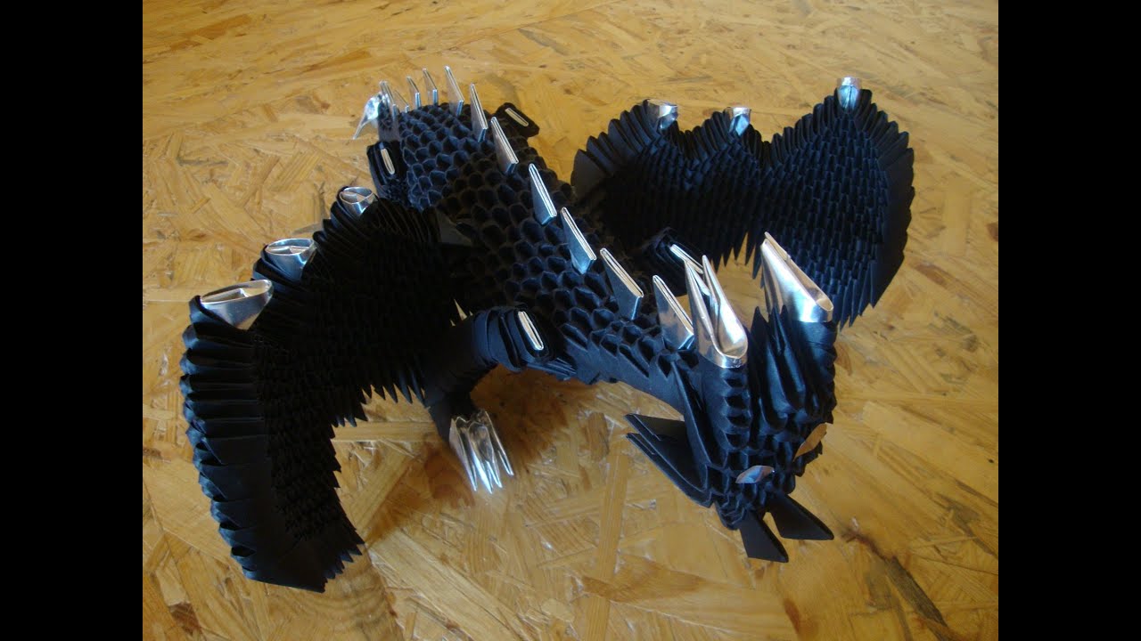 3D origami dragon tutorial (remake)