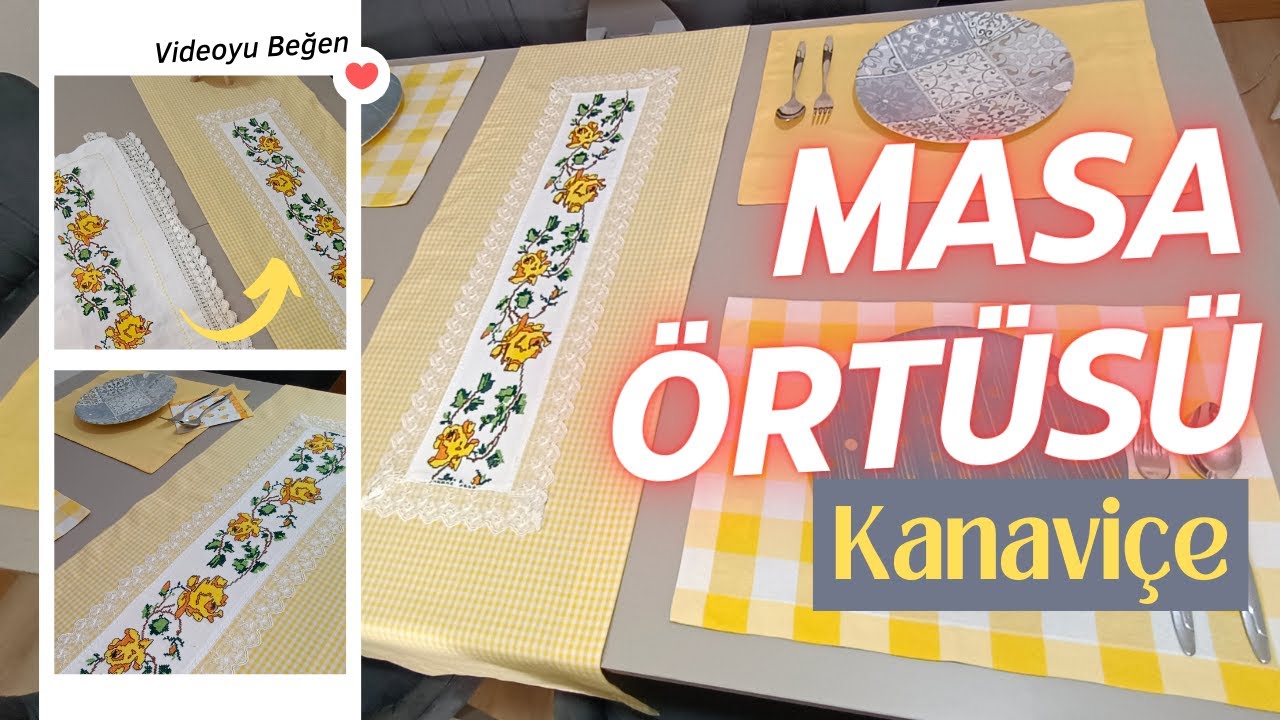 PARÇALAMADAN KANAVİÇE MASA ÖRTÜSÜ | Çok Kolay Kanaviçe Uygulama