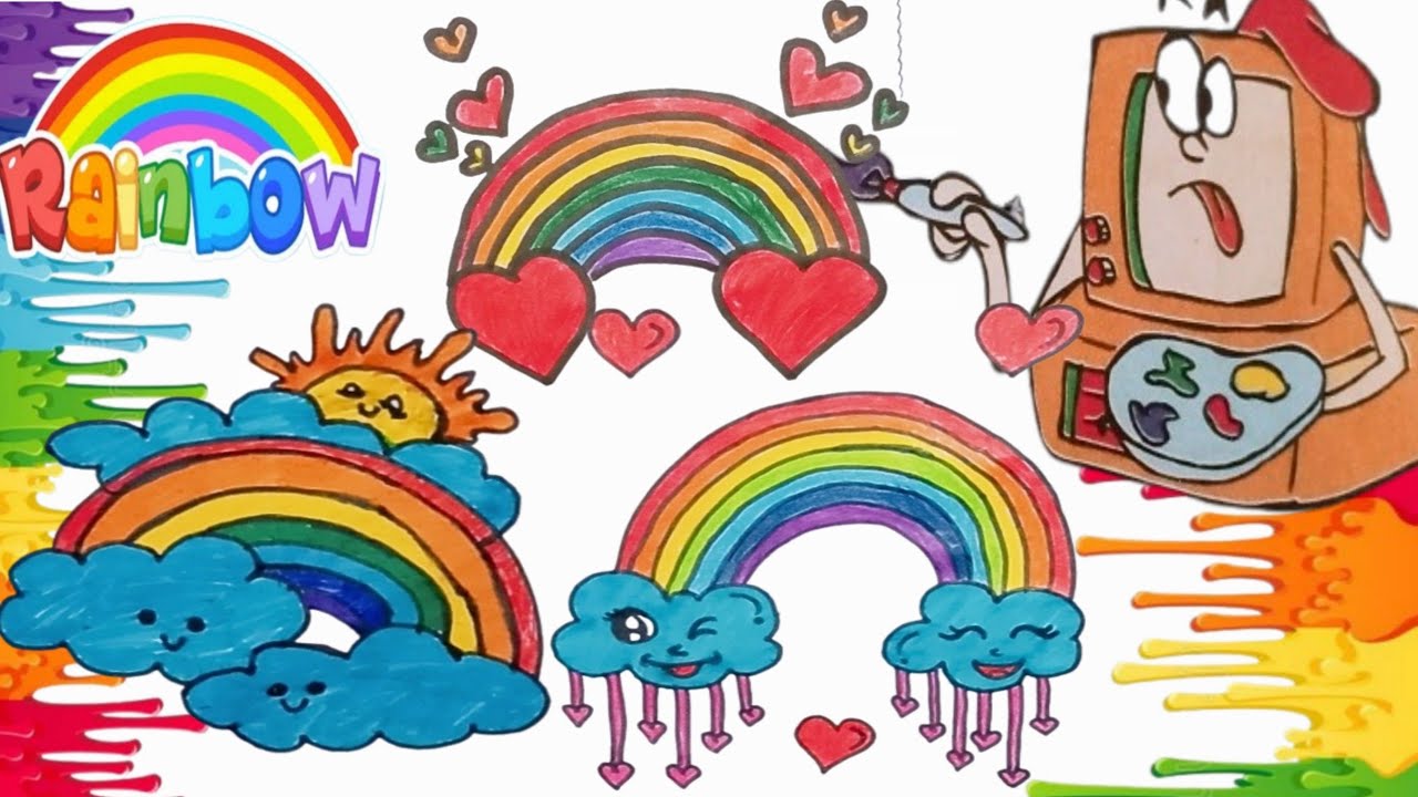 Sunday Super easy drawings for kids&toddlers|drawings&painting |rainbow drawings collection for kids