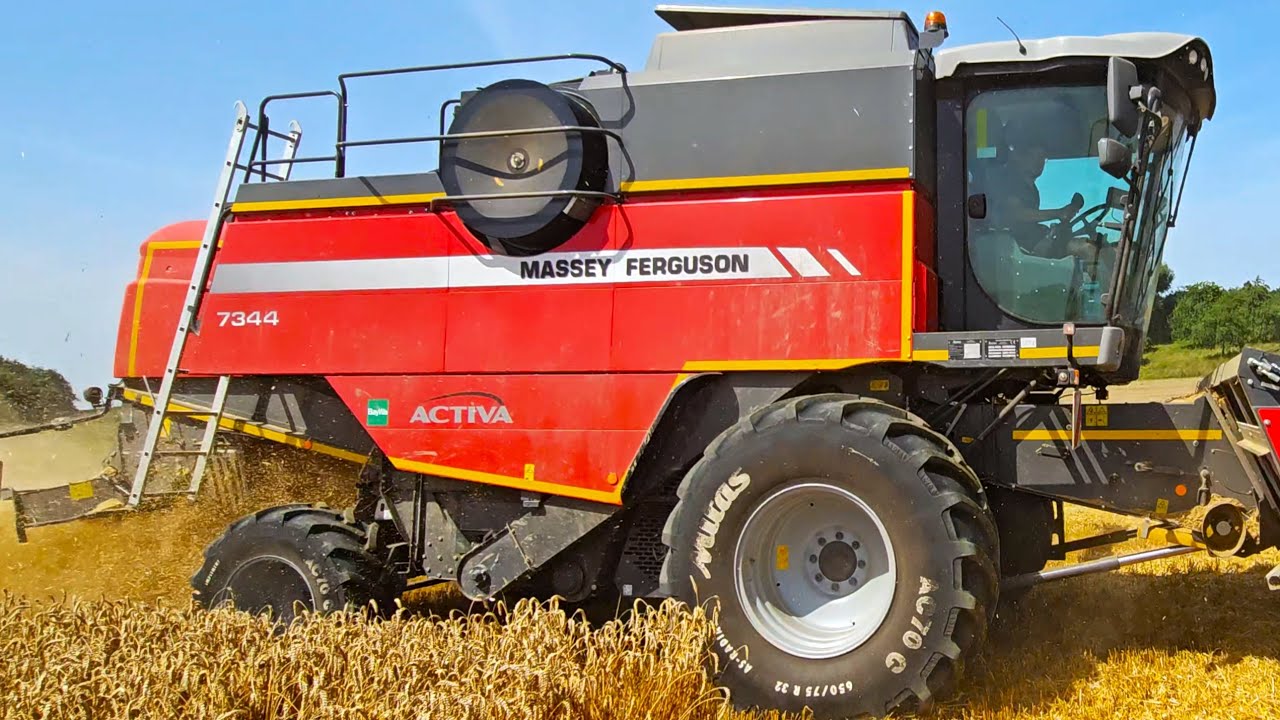 Massey Feguson ACTIVA Harvester 7344 bei Weizenernte 2024 in Bayern
