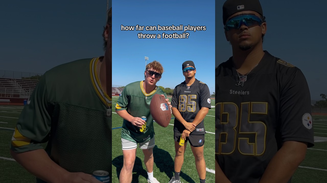 Кто бросит футбольный мяч дальше всех? 👀🏈 @c4energy #бейсболисты #футбол #вызов