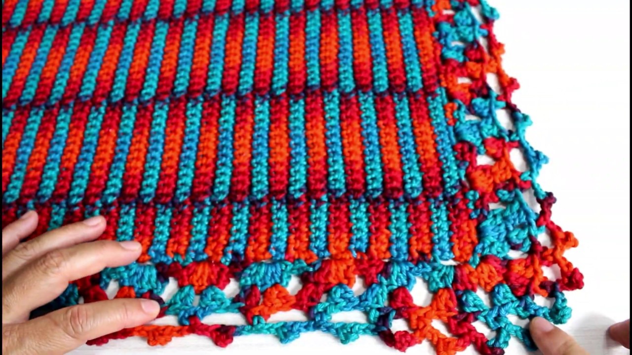 Tapete de crochê com a técnica planned pooling