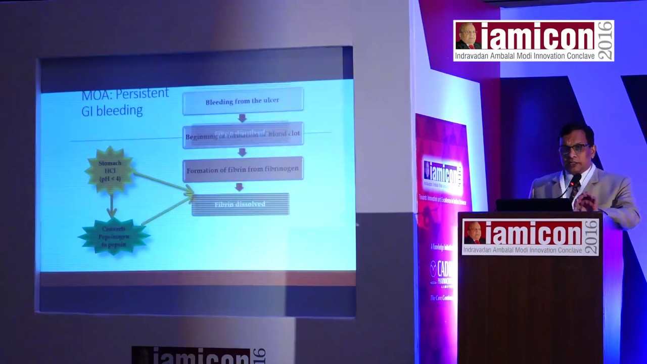 Dr. Ajay Jain present insights on Managing Upper GI Bleeding at Indore IAMICON 2016