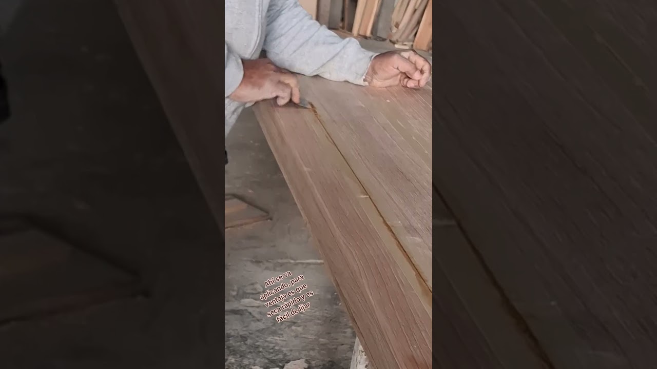 Resanando puerta principal madera de encino 